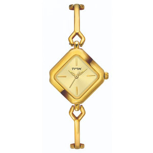 Golden Dial Geometric Semi Bangle Bracelet Watch TMTL10902T - KRISHNA WATCH COMPANY