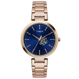 TIMEX FASHION WOMEN'S BLUE DIAL ROUND CASE 3 HANDS FUNCTION WATCH -TW000X229