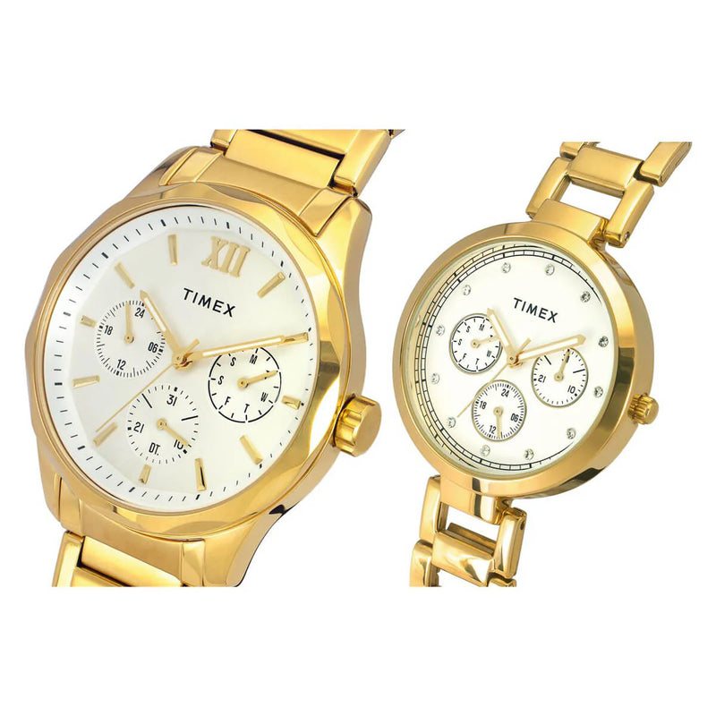 TIMEX ANALOG SILVER DIAL PAIRS WATCH-TW00PR277