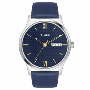 TIMEX CLASSICS COLLECTION PREMIUM QUALITY MEN'S ANALOG BLUE DIAL COLOURED QUARTZ WATCH, ROUND DIAL WITH 42MM CASE WIDTH - TW0TG8310 - KRISHNA WATCH COMPANY