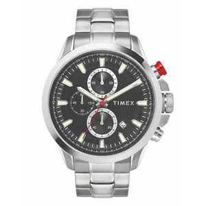 Timex E Class Men's Black Dial Round Case Chronograph Function Watch -TWEG19300 - KRISHNA WATCH COMPANY