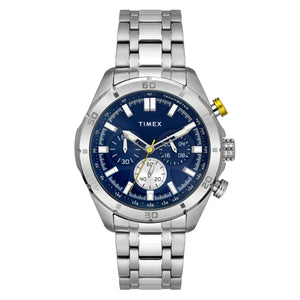 Timex E Class Men's Blue Dial Round Case Chronograph Function Watch -TWEG20302 - KRISHNA WATCH COMPANY