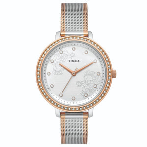 TIMEX FASHION WOMEN'S SILVER DIAL ROUND CASE 3 HANDS FUNCTION WATCH -TWEL14703 - KRISHNA WATCH COMPANY