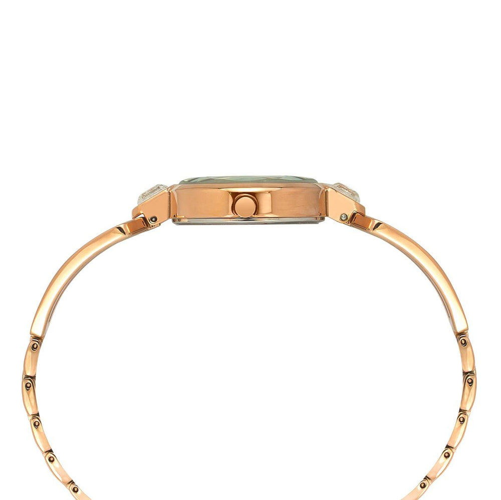 TIMEX FRIA WOMEN'S SILVER DIAL ROUND CASE 3 HANDS FUNCTION WATCH -TWEL15100 crown