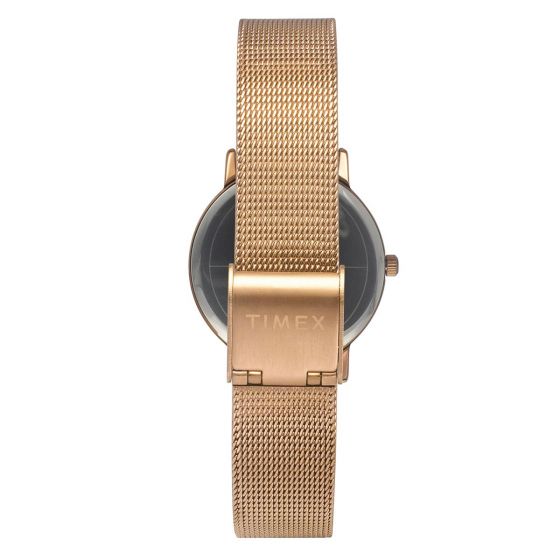 TIMEX FASHION WOMEN'S MOTHER OF PEARL DIAL ROUND CASE 2 HANDS FUNCTION WATCH -TWEL15607