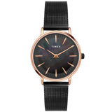 TIMEX FASHION WOMEN'S MOTHER OF PEARL DIAL ROUND CASE 2 HANDS FUNCTION WATCH -TWEL15608