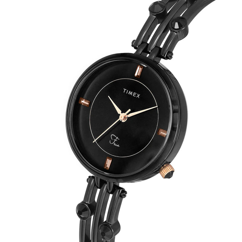 TIMEX ANALOG BLACK DIAL WOMEN WATCH - TWEL16003