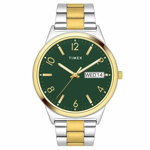 TIMEX CLASSICS COLLECTION PREMIUM QUALITY MEN'S ANALOG GREEN DIAL COLOURED QUARTZ WATCH - TWTG10006 - KRISHNA WATCH COMPANY