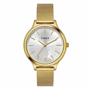 TIMEX CLASSICS COLLECTION PREMIUM QUALITY WOMEN'S ANALOG SILVER DIAL COLOURED QUARTZ WATCH, ROUND DIAL WITH 34MM CASE WIDTH - TWTL12101 - KRISHNA WATCH COMPANY