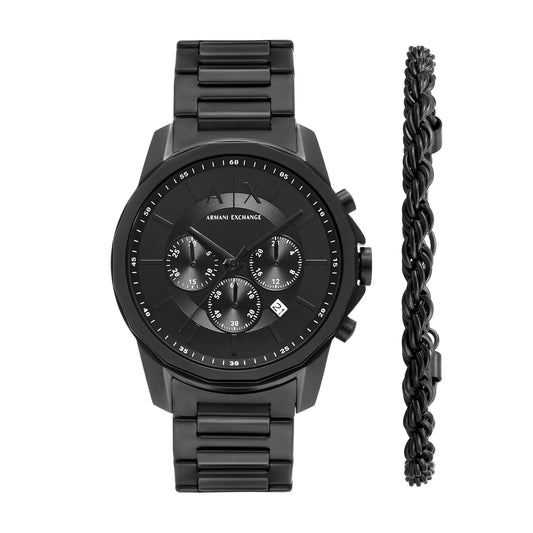Armani Exchange Chronograph Watch for Men with Bracelet AX7163SET