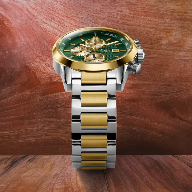 Gc Ironclass Green Round Dial Analog Mens Watch - Z32005G9