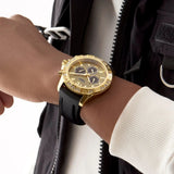 GUESS Mens Black Gold Tone Multi-function Watch GW0909G2 - KRISHNA WATCH COMPANY