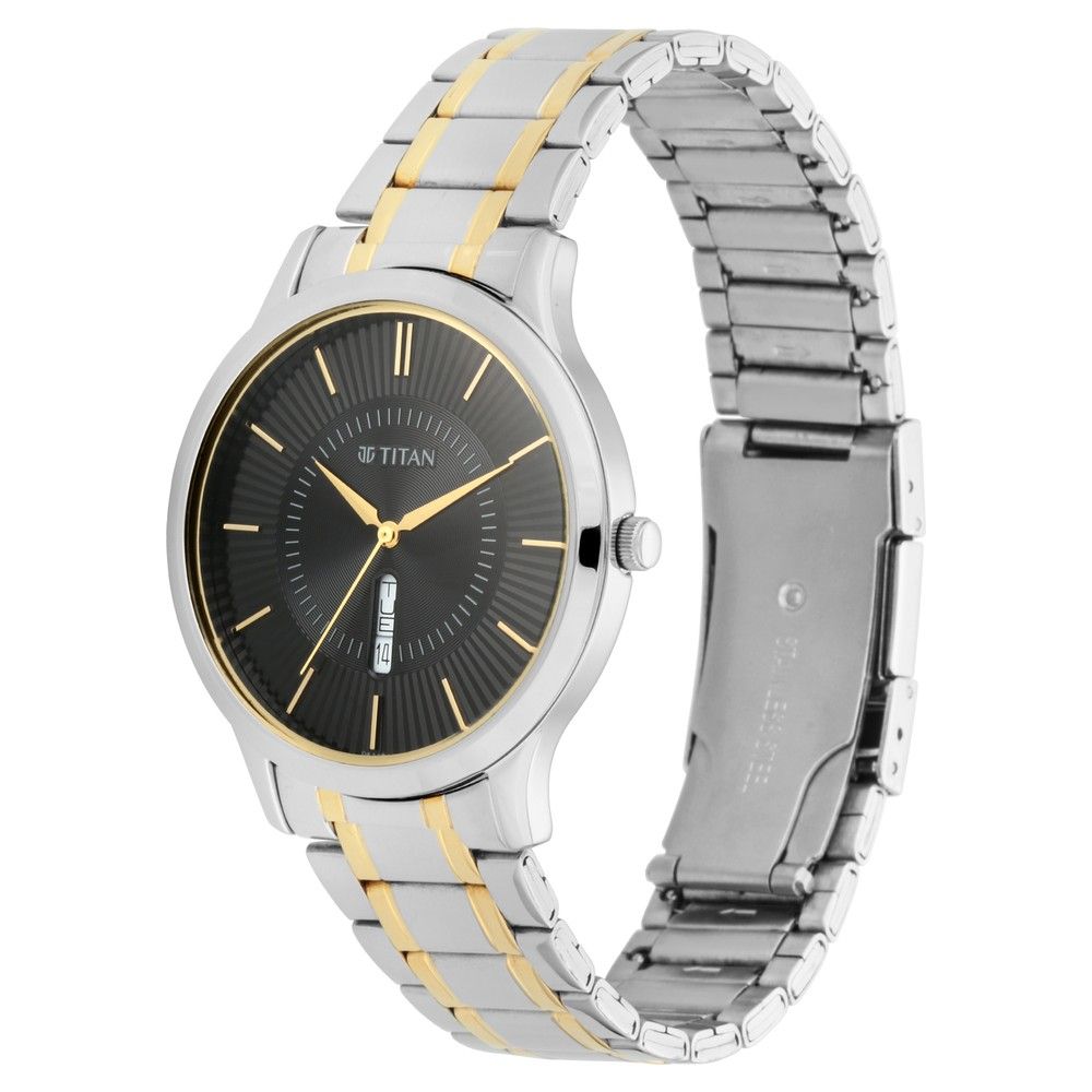 TITAN Lagan - Black Dial Metal Strap 1845BM01