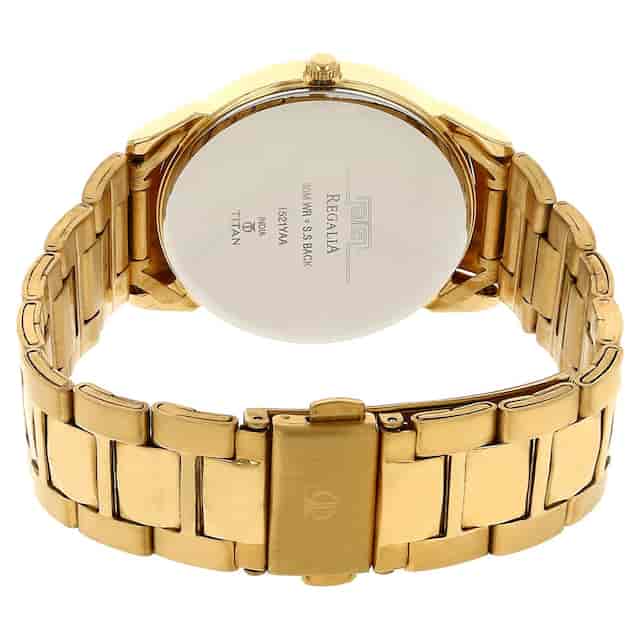 Titan Silver Dial Golden Stainless Steel Strap Watch 1521YM01