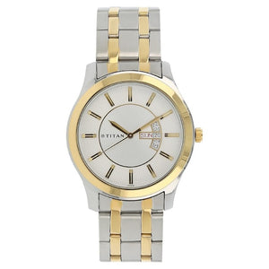 TITAN Silver Dial Two Toned Stainless Steel Strap Watch 1627BM01 - KRISHNA WATCH COMPANY