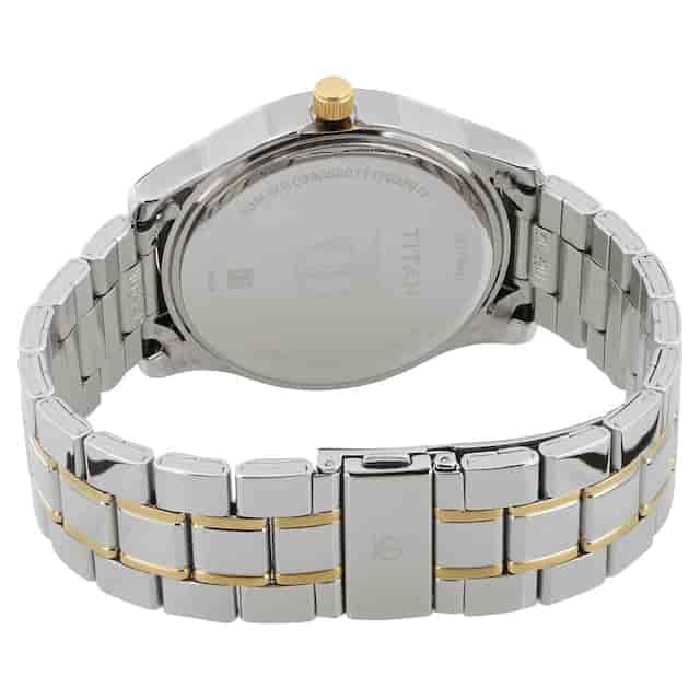 Titan Silver Dial Two Toned Stainless Steel Strap Watch 1627BM03