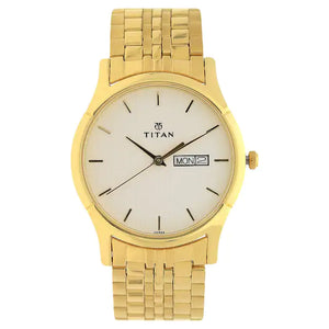 TITAN Silver Dial Yellow Stainless Steel Strap Watch 1636YM01 - KRISHNA WATCH COMPANY