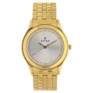 TITAN Silver Dial Yellow Stainless Steel Strap Watch 1648YM01 - KRISHNA WATCH COMPANY