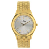 TITAN Silver Dial Yellow Stainless Steel Strap Watch 1648YM01