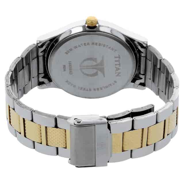 Titan Silver Dial Two Toned Stainless Steel Strap Watch 1650BM03