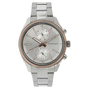 TITAN Workwear Watch with Silver Dial & Stainless Steel Strap NQ1733KM02 - KRISHNA WATCH COMPANY