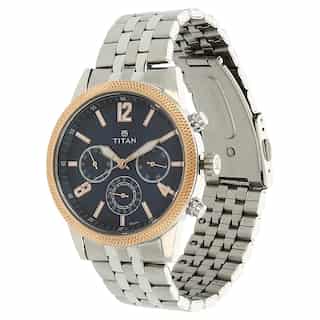 Titan Workwear Watch with Blue Dial & Stainless Steel Strap NP1734KM01 (DG344)