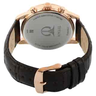 Titan Workwear Watch with Brown Dial & Leather Strap 1734WL01