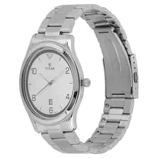 Titan Workwear Watch with White Dial & Stainless Steel Strap NM1770SM01 (DH330) - KRISHNA WATCH COMPANY