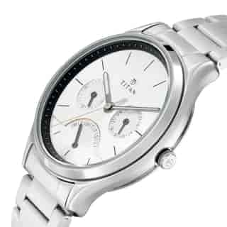 Titan Workwear Watch with Silver Dial & Stainless Steel Strap NP1803SM01 - KRISHNA WATCH COMPANY