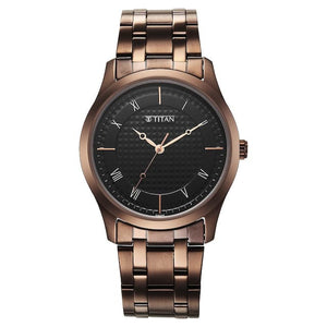 Titan Karishma Black Dial Watch for Men - 1823QM01 - KRISHNA WATCH COMPANY