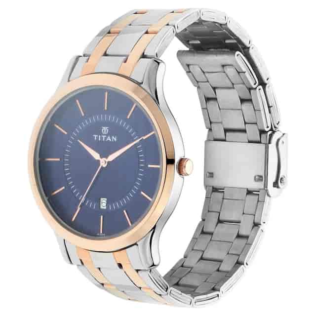 Titan Blue Dial Stainless Steel Strap Watch 1825KM01