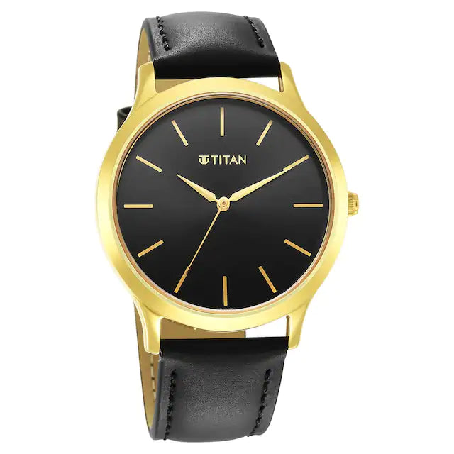 TITAN Karishma Radiance Black Dial Analog Watch for Men 1825YL03 - KRISHNA WATCH COMPANY