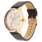 Titan Evoke Champagne Dial Brown Leather Strap Watch 1833WL01 (DK244)