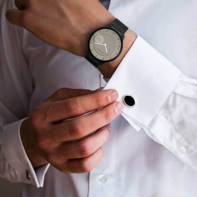 Titan Edge Baseline Watch with Beige Dial & Black Stainless Steel Strap 1843NM01 / NS1843NM01