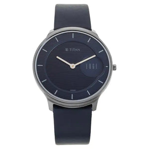 TITAN Edge Watch with Blue Dial in Anthracite Case 1843QL01 - KRISHNA WATCH COMPANY