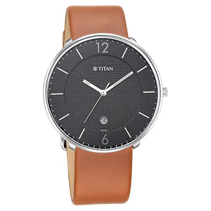 TITAN Workwear Watch with Black Dial & Leather Strap 1849SL01 - KRISHNA WATCH COMPANY