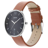 TITAN Workwear Watch with Black Dial & Leather Strap 1849SL01