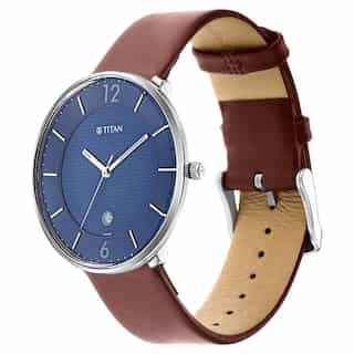 Workwear Watch with Blue Dial & Leather Strap 1849SL03 (DK969)