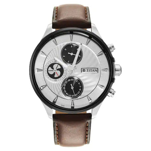 TITAN Maritime Watch with White Dial & Leather Strap NQ1873KL01 - KRISHNA WATCH COMPANY