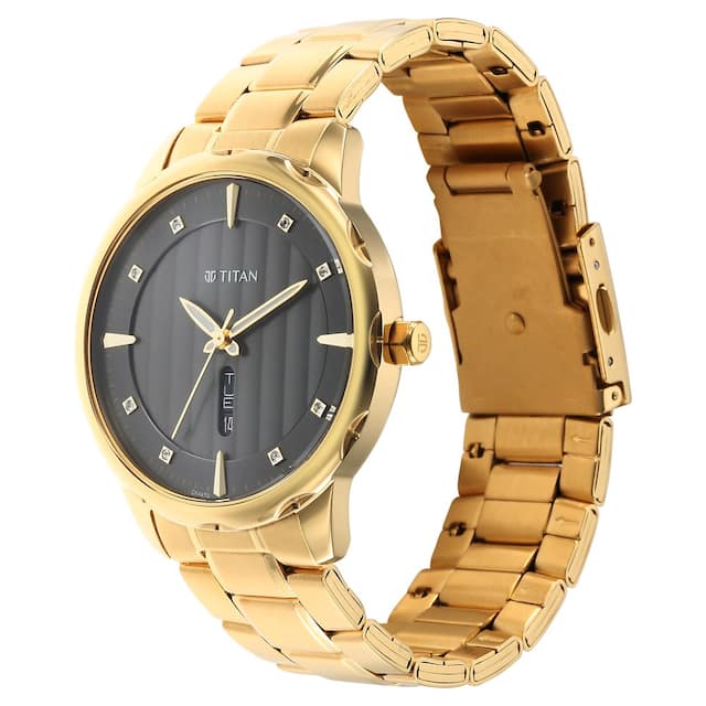Titan Regalia Opulent Black Dial Watch for Men - 1875YM01 - KRISHNA WATCH COMPANY