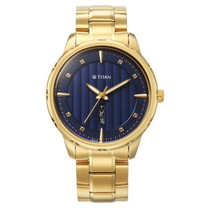 Titan Regalia Opulent Blue Dial Watch for Men 1875YM02 - KRISHNA WATCH COMPANY