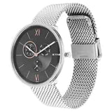 Titan Slim Multifinction Black Dial Stainless Steel Strap Watch 1877SM01