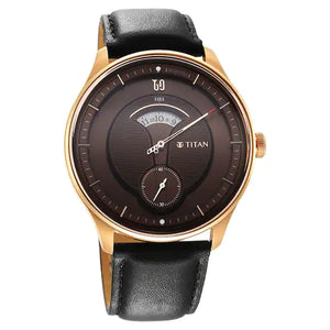 TITAN Quartet Brown Dial Leather Strap Watch 1890WL01 - KRISHNA WATCH COMPANY