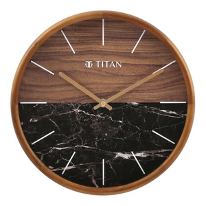 Titan WALL CLOCK with Wood & Stone - W0077WA02 - KRISHNA WATCH COMPANY