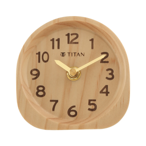 Titan Classic Light Brown Wooden Table Clock T0003WA01