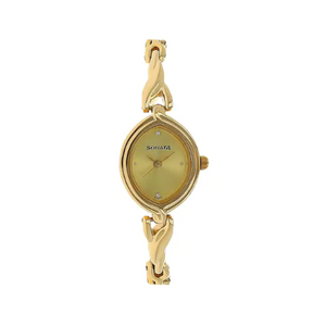 Sonata Champagne Dial Golden Metal Strap Watch NR8109YM02 - KRISHNA WATCH COMPANY