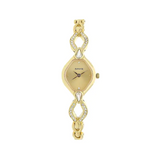 Sonata Champagne Dial Golden Metal Strap Watch - 8063YM04