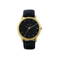 Sonata Sleek Black Dial Leather Strap 7128YL01 (SDG948)