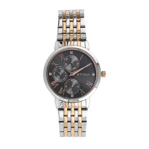 Titan Workwear Watch with Anthracite Dial & Stainless Steel Strap - 2569KM03 - KRISHNA WATCH COMPANY