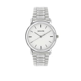 Sonata White Dial Silver Stainless Steel Strap Watch 1013SM01